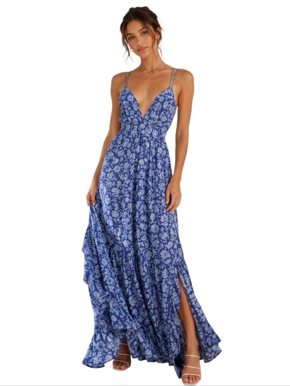 NWT Poupette St Barth Blue Egypt Ollie Maxi Dress